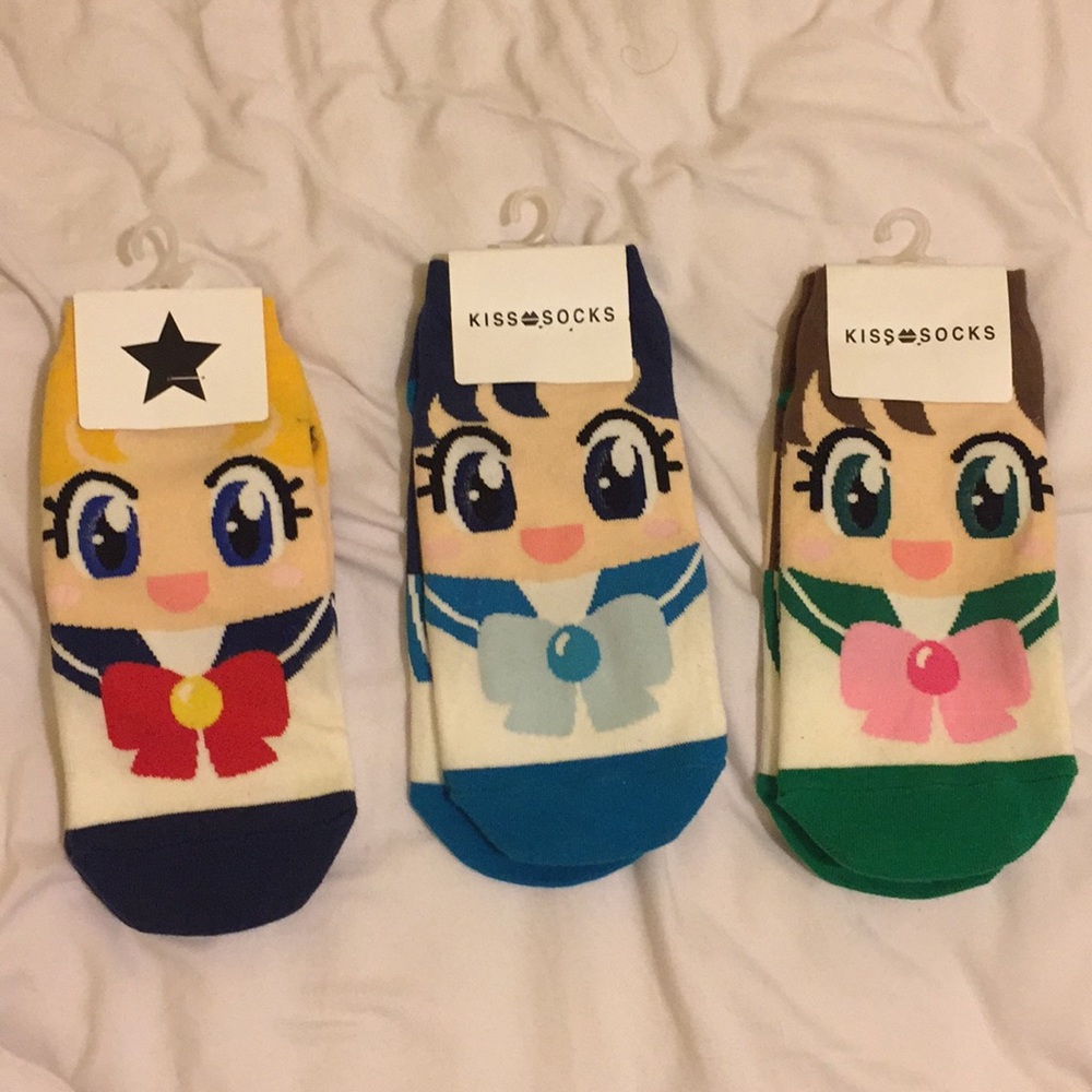 Sailor moon cartoon ankle socks set